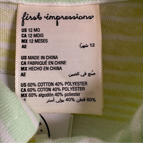 Bundle of 2 First Impressions Green and Yellow Baby Outfit - Picture 4 of 13